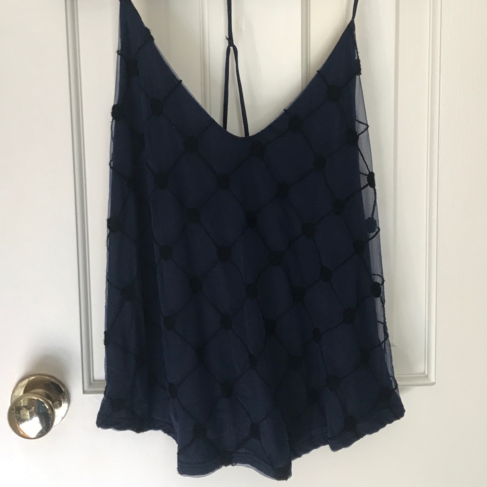 Urban Outfitters Embroidered Mesh Tank